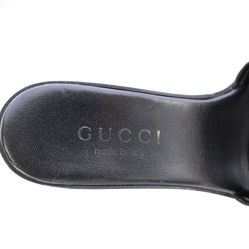 グッチ GUCCI ミュール サンダル チャンキーヒール ポインテッドトゥ 