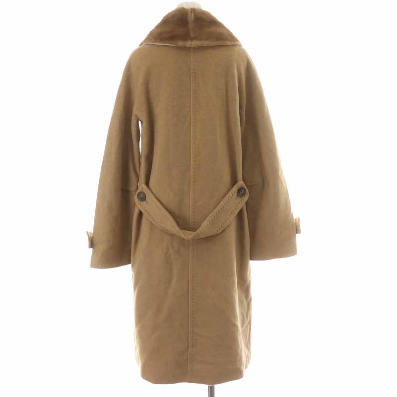 未使用品 マックスマーラ MAX MARA ロングコート キャメル ミンク 