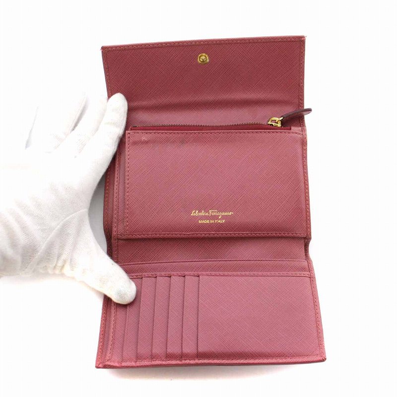 サルヴァトーレフェラガモ Salvatore Ferragamo 三つ折り財布 レザー 