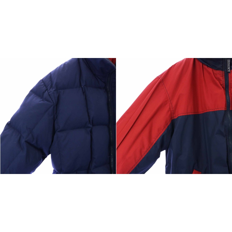 ラコステ LACOSTE リバーシブルダウンジャケット ジップアップ フード 