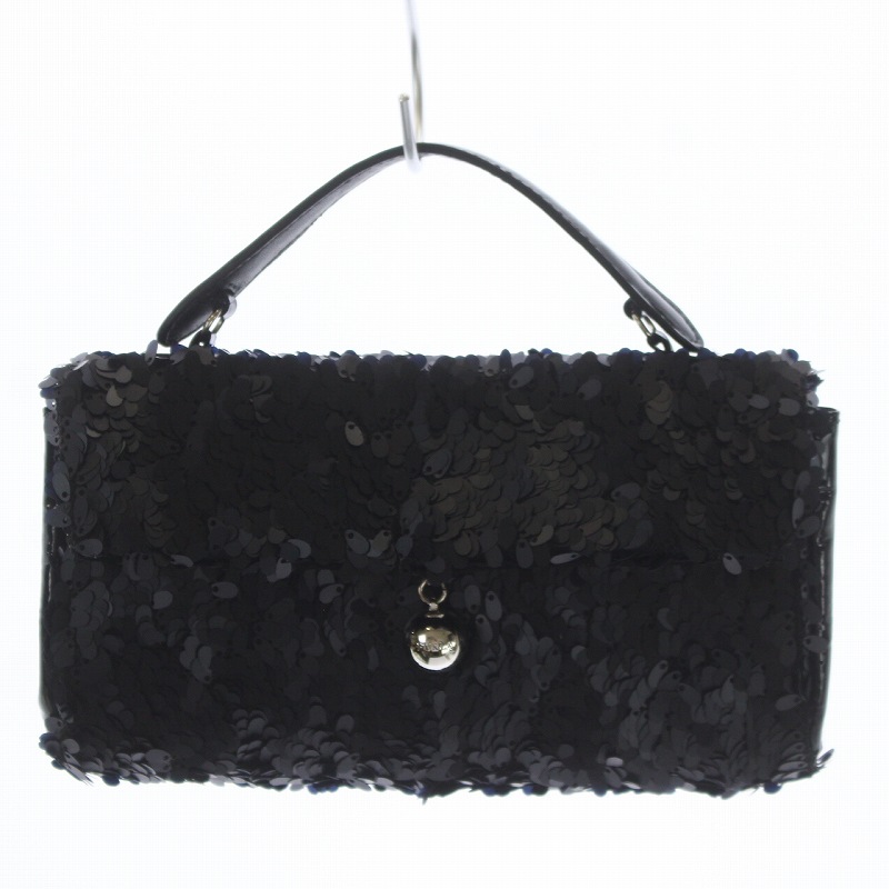 フルラ FURLA ハンドバッグ クラッチバッグ スパンコール 黒 ブラック 