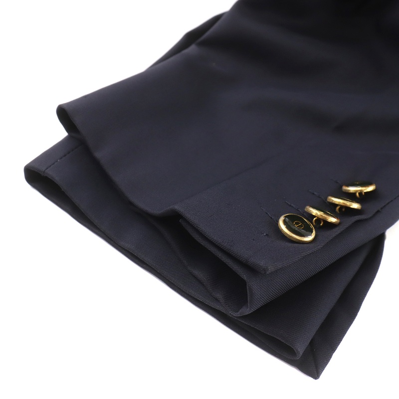 ダンヒル dunhill テーラードジャケット 紺ブレ ダブル 総裏地 サイド