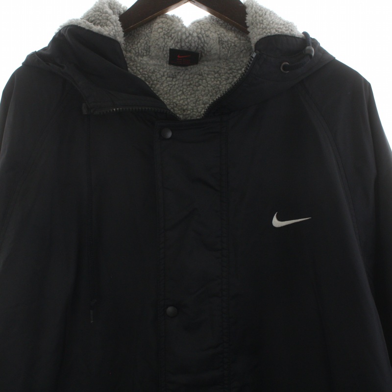 ナイキ NIKE ベンチコート 中綿 裏ボア フード ジップアップ ロング L 