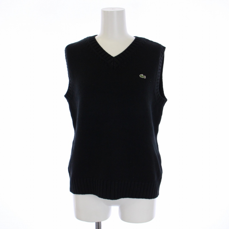 ラコステ LACOSTE ニット ベスト プルオーバー Vネック ロゴ刺繍 40 XL 