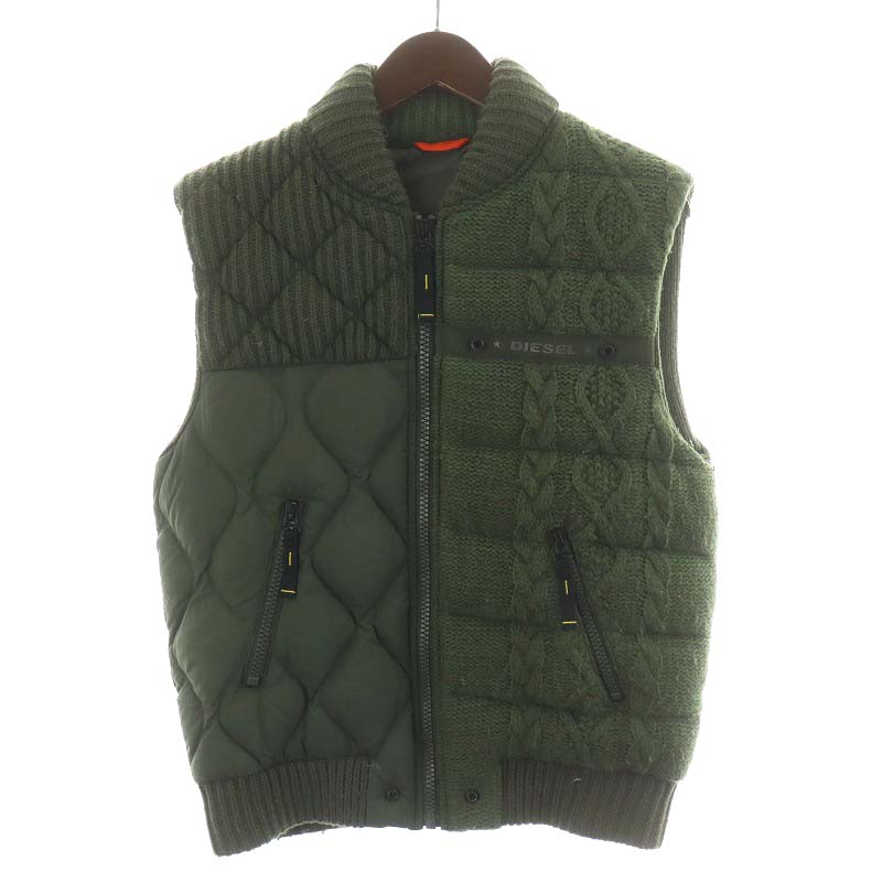 ディーゼル DIESEL ダウンベスト ジップアップ ニット アウター S 