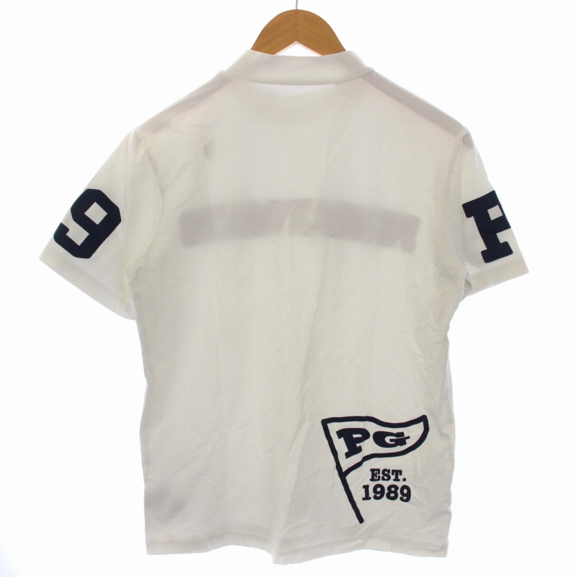 パーリーゲイツ メンズ 半袖 ポロシャツ シャツ ロゴ ホワイト 白 5 L