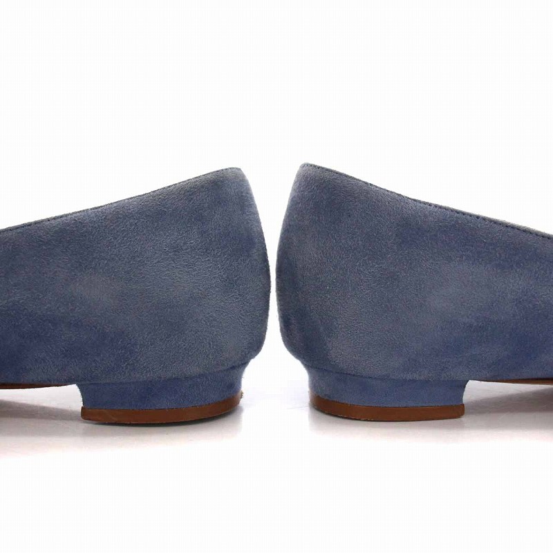 マノロブラニク MANOLO BLAHNIK フラット パンプス シューズ スエード 