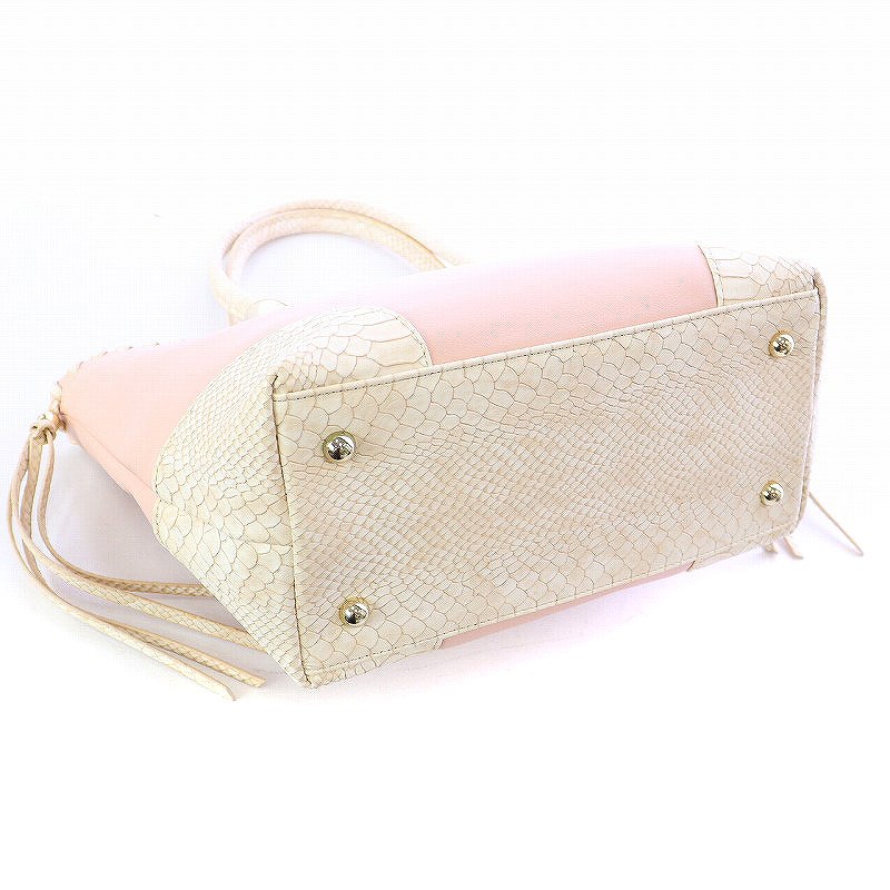 レディ Rady トートバッグ ハンドバッグ ビジュー レザー パイソン 型  