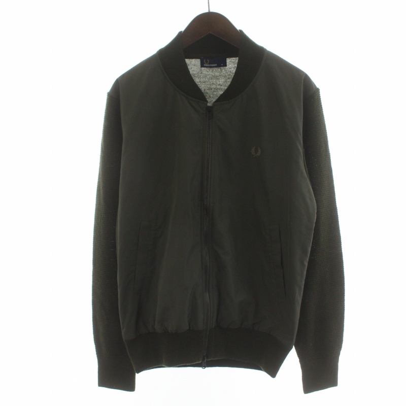 フレッドペリー FRED PERRY ブルゾン ジップアップ ニット切替 ロゴ