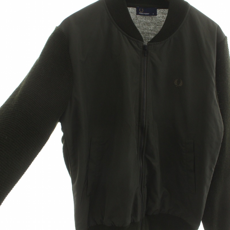 フレッドペリー FRED PERRY ブルゾン ジップアップ ニット切替 ロゴ 