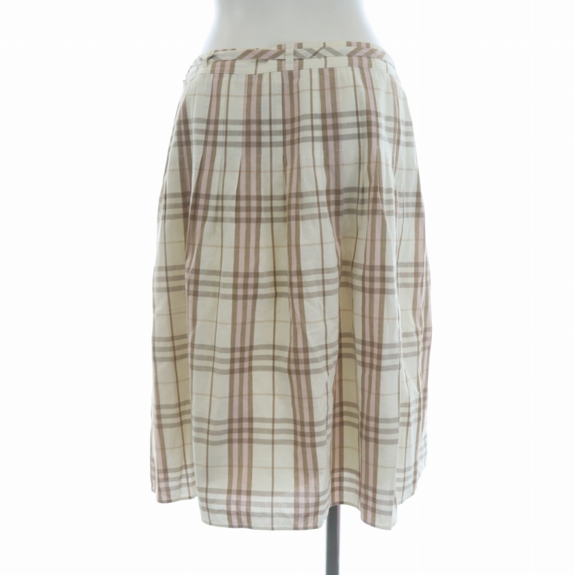 バーバリー ロンドン BURBERRY LONDON タックフレアスカート ひざ丈 