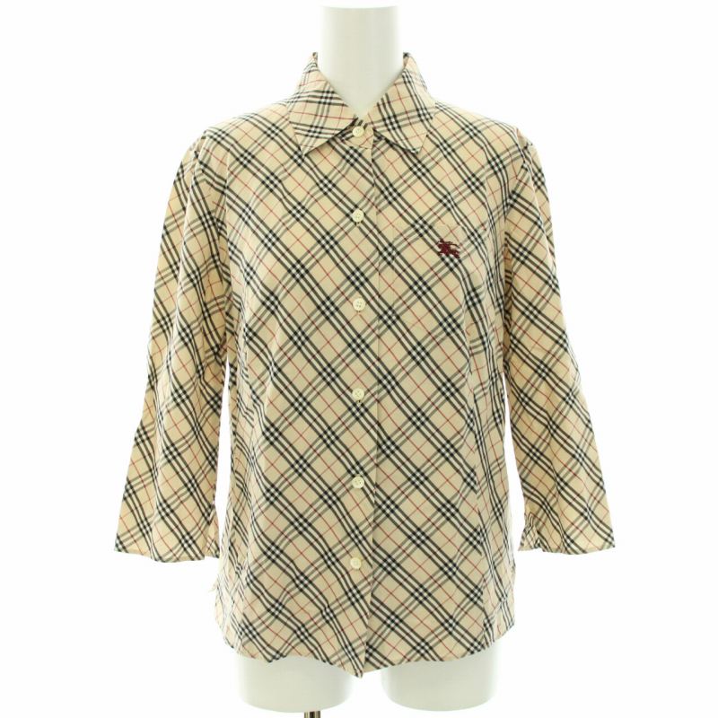 BURBERRY ノバチェック 七分丈シャツ　美品 BURBERRY BLUE LABAL ノバチェック 七分丈 トップス 美品