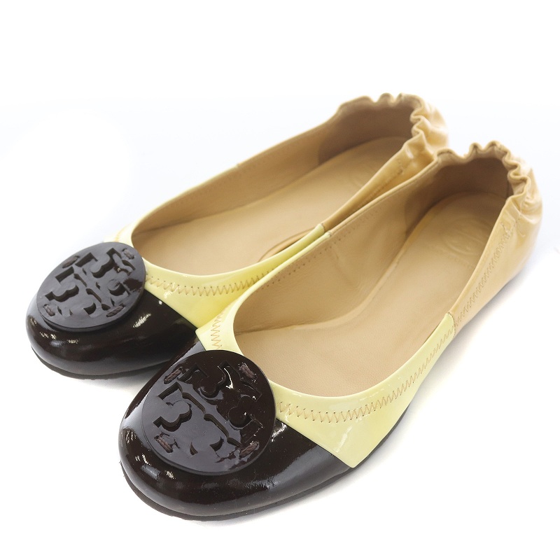 トリーバーチ TORY BURCH バレエシューズ パンプス ロゴ エナメル 牛革  