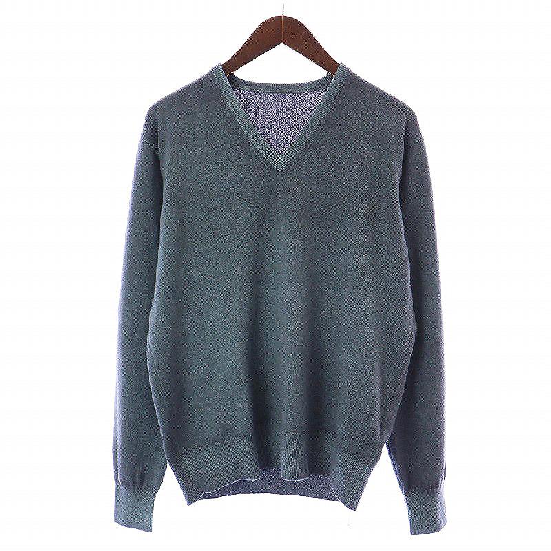 ハイドロゲン HYDROGEN ニット セーター 長袖 Vネック ロゴ カシミヤ M  