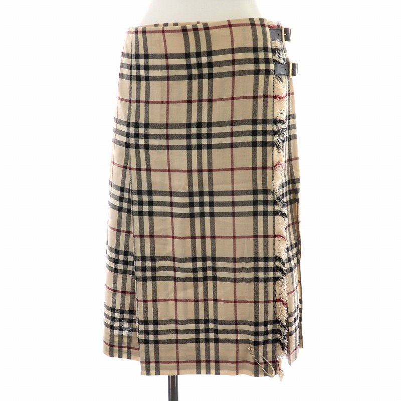 バーバリー ロンドン 膝丈 ラップスカート プリーツスカート 【公式通販】