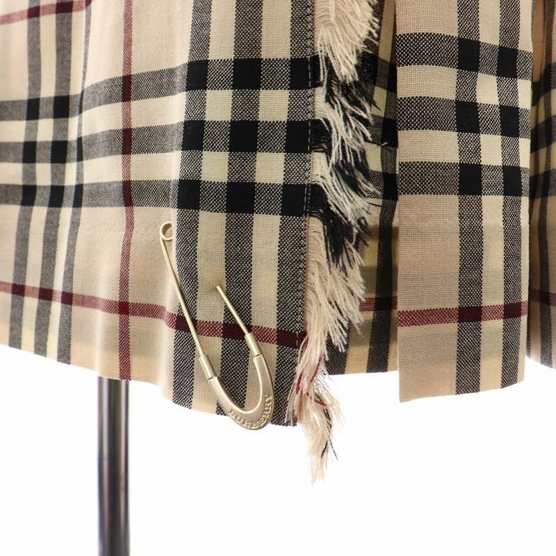 バーバリー BURBERRY ノバチェック 巻きスカート プリーツ レザー