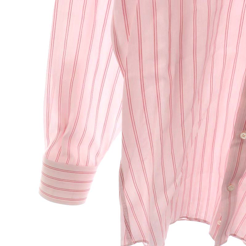 グッチ GUCCI シャツ 長袖 ストライプ コットン 38/15 1/2 M ピンク 