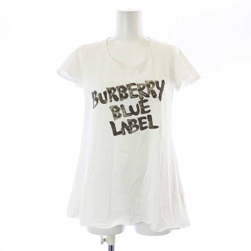 Tシャツ BURBERRY バーバリー ブルーレーベル 38 白 カットソー M