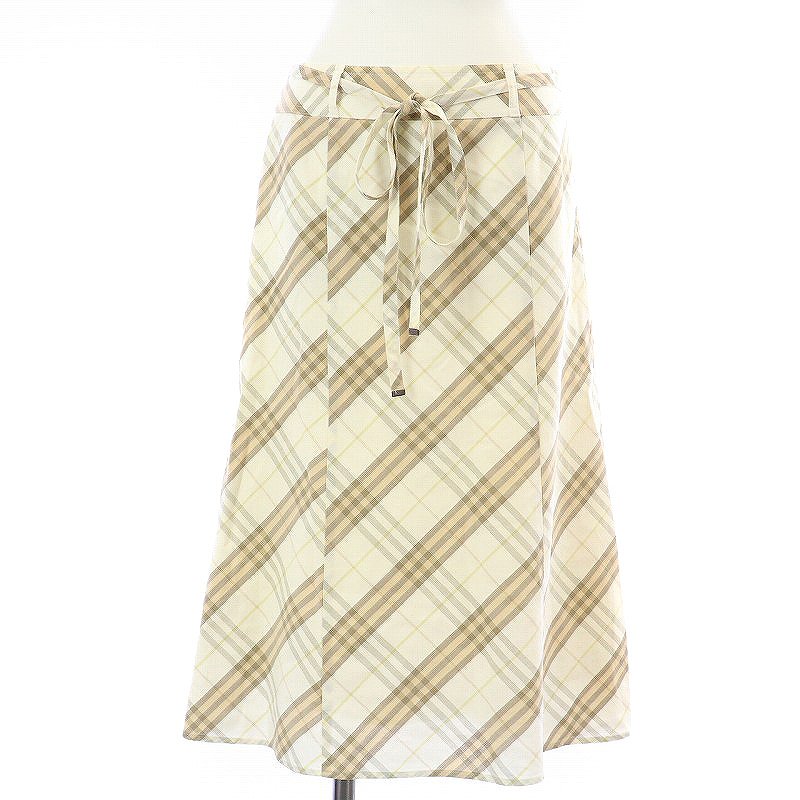 バーバリー ロンドン BURBERRY LONDON フレアスカート ひざ丈 リボン