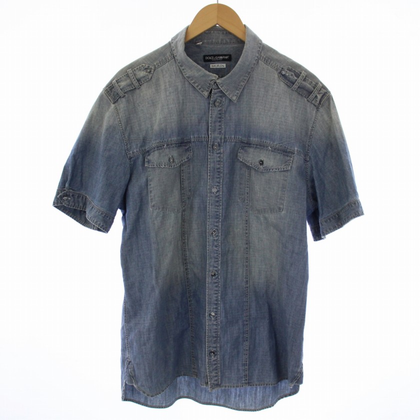 ドルチェ&ガッバーナ ドルガバ DOLCE&GABBANA SICILIA デニムシャツ  