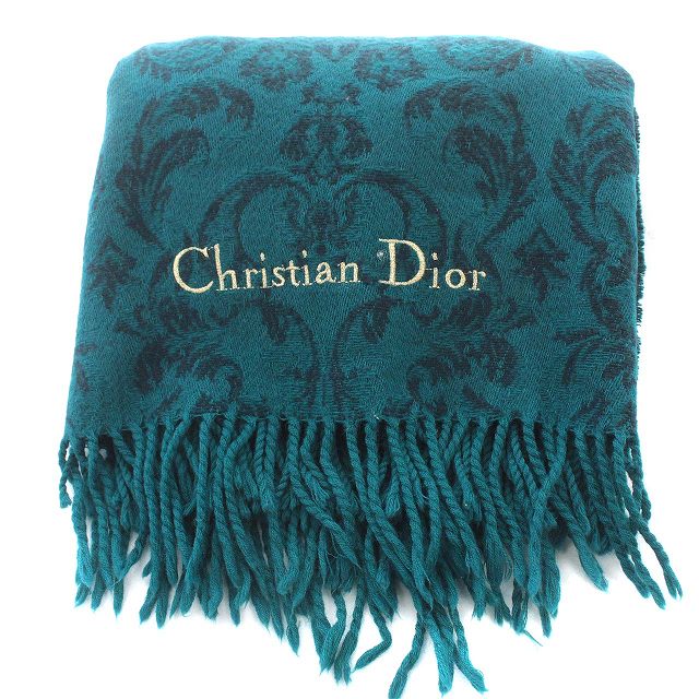 クリスチャンディオール Christian Dior ひざ掛け ウール 花柄 80 