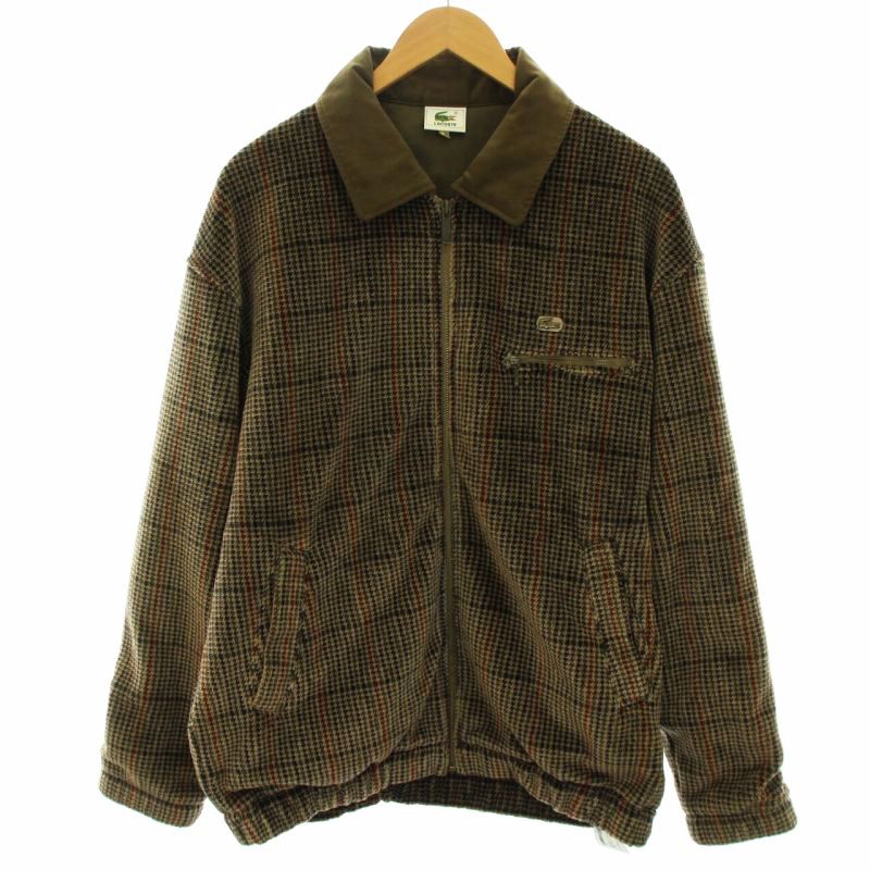 ラコステ LACOSTE POLARTEC ニットジャケット ブルゾン チェック  