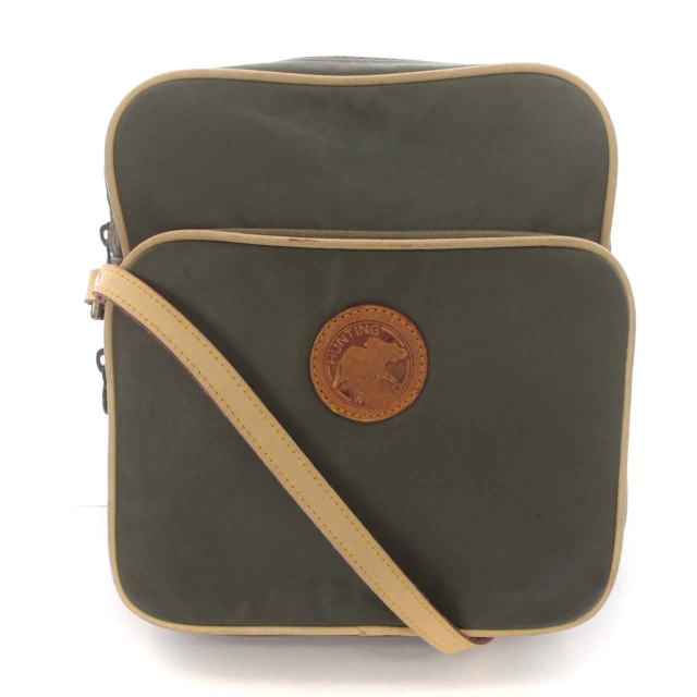 【美品】 Hunting World ハンティングワールド ショルダーバッグ カメラバッグ バチュークロス レザー ロゴ メンズ レディース バッグHUNTING WORLD ハンティング ワールド ショルダー