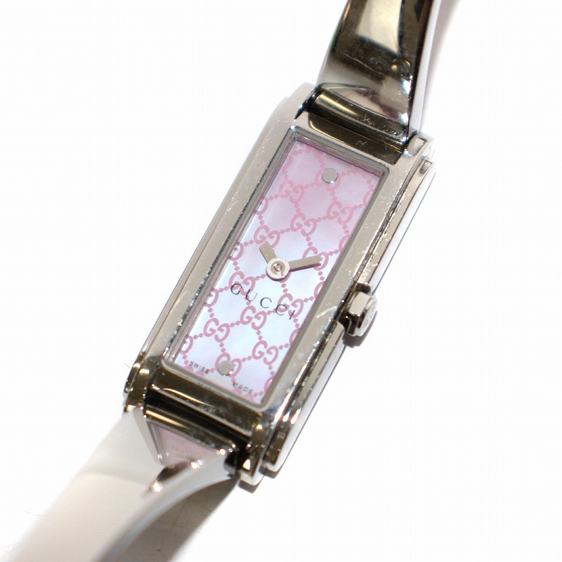 グッチ GUCCI 腕時計 バングルウォッチ クォーツ アナログ ピンク  