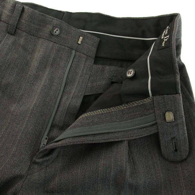 Christian Dior MONSIEURグレー ストライプ スラックス Christian Dior MONSIEURグレー ストライプ スラックス 古着