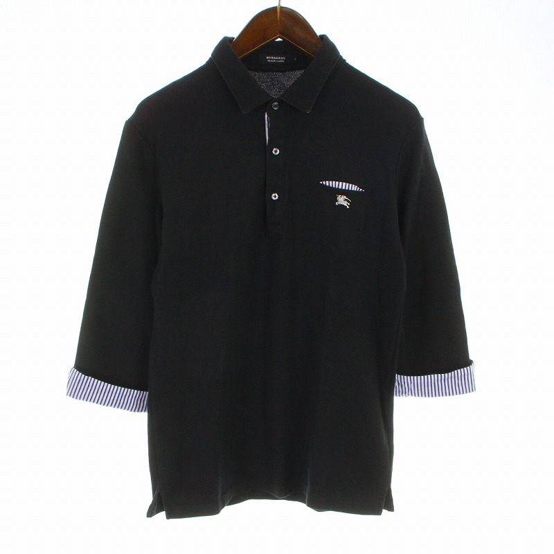 BURBERRY BLACK LABEL ポロシャツ カットソー 七分袖 /M