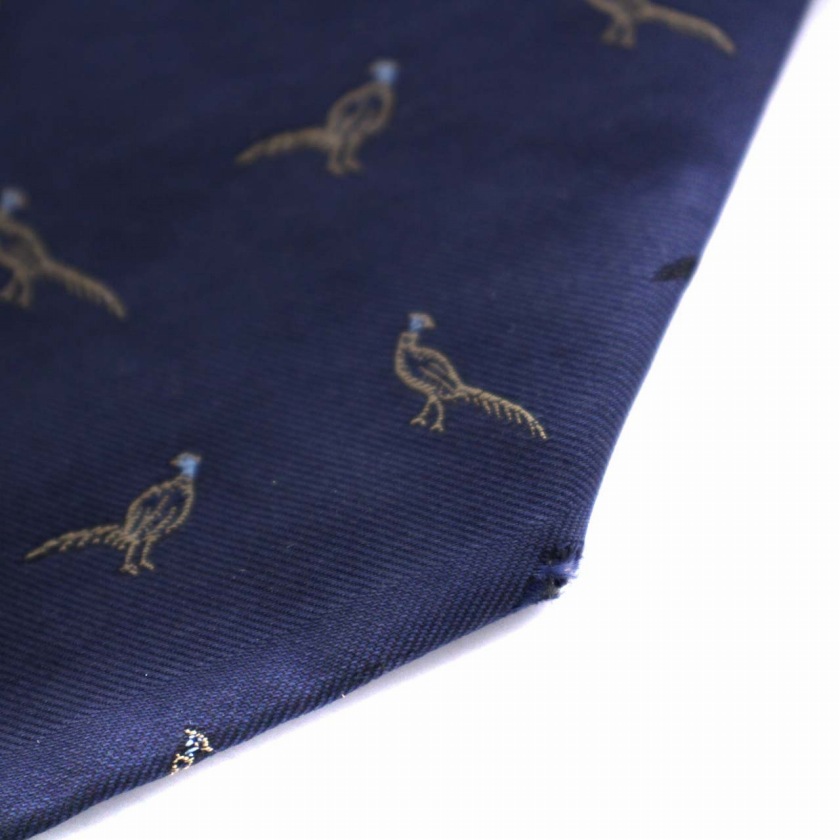 サルヴァトーレフェラガモ Salvatore Ferragamo ネクタイ 鳥柄 シルク