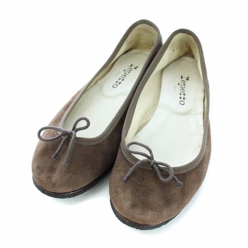 レペット Repetto バレエシューズ フラットシューズ スエード 23cm 茶 