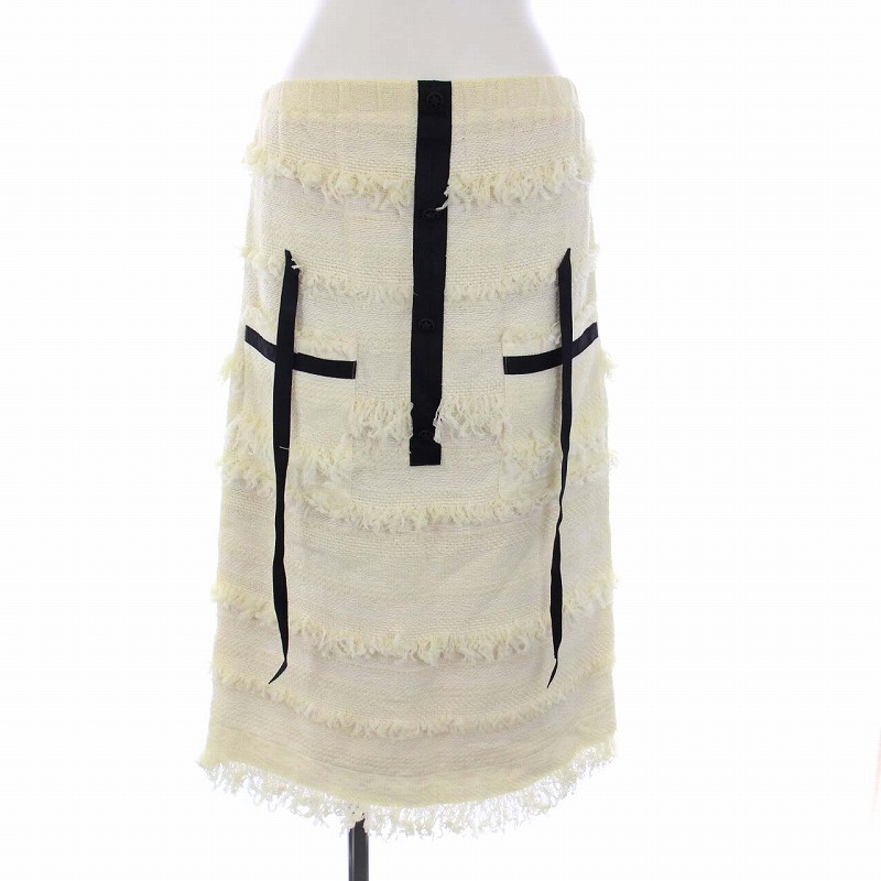シャネル CHANEL 08P ツイードスカート ロング イージー ココマーク 