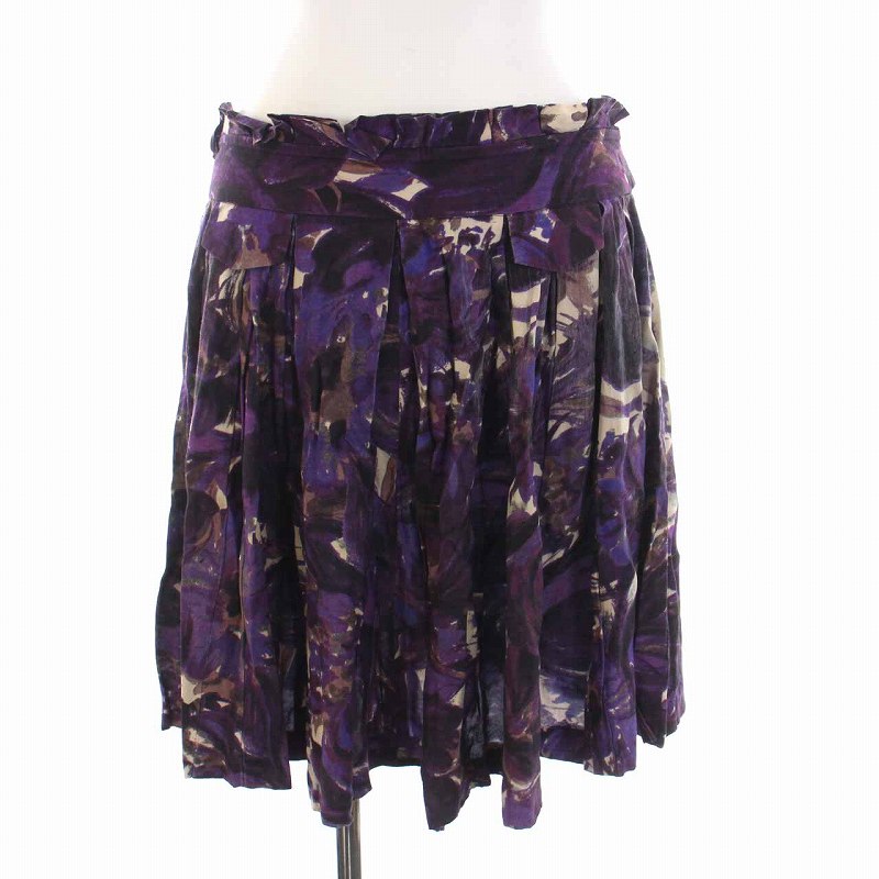 ポールスミス PAUL SMITH paul+ フレアスカート ミニ 総柄 42 L 紫  