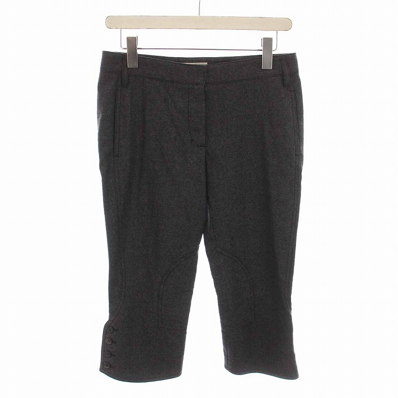 プラダ PRADA クロップドパンツ ウール アンクル丈 38 S グレー /YM 