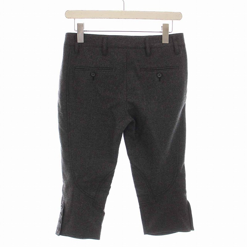 プラダ PRADA クロップドパンツ ウール アンクル丈 38 S グレー /YM  