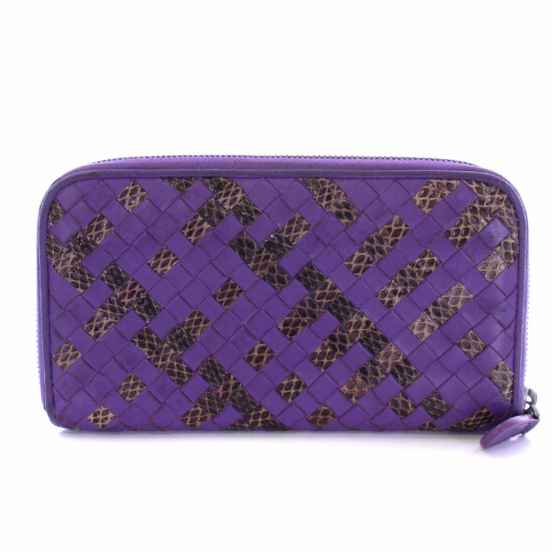 ボッテガヴェネタ 長財布 イントレチャート ラウンドジップ レザー  