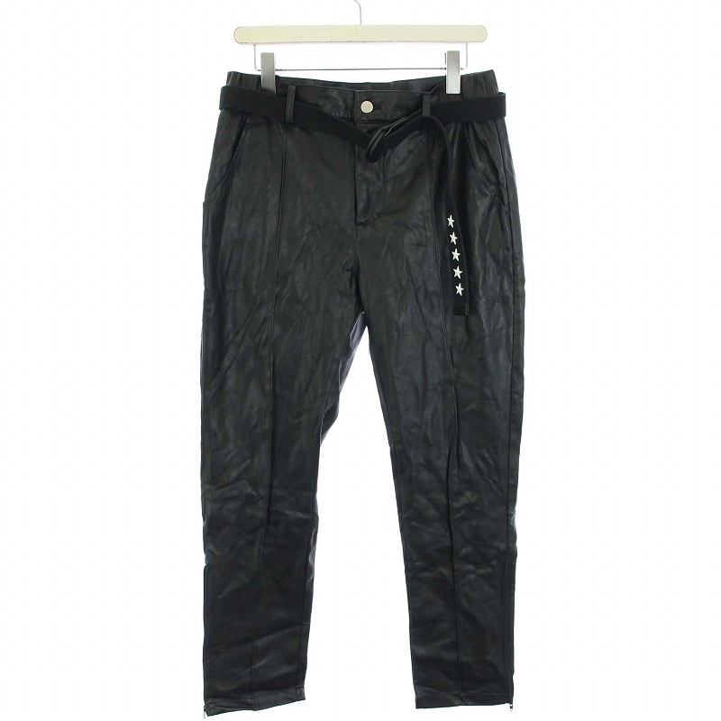 スーパーサンクス SUPERTHANKS イージー パンツ スラックス ジャージー素材 S ブラック 黒 スーパーサンクス SUPER THANKS イージーパンツ M ヒョウ柄 黒