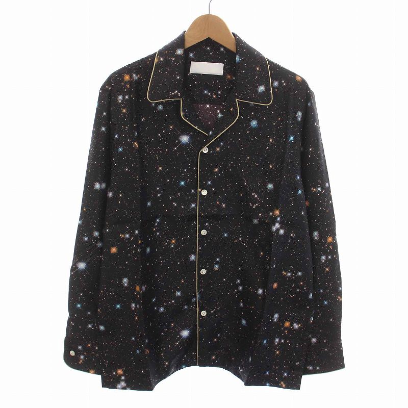 シュプリーム ネオン オープンカラーシャツ レーヨン S 総柄 開襟 黒 フォト Supreme シュプリーム 20SS City Lights Rayon Shirt オープン