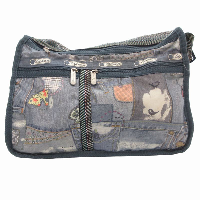 レスポートサック LesportSAC ショルダーバッグ ポーチ付き デニム柄 