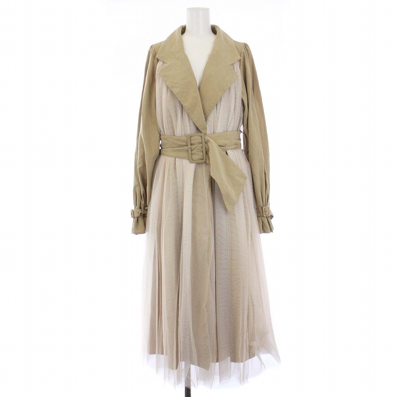 ラベルエチュード la belle Etude チュールトレンチコート ベルト付き  