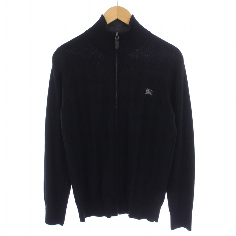Burberry Black Label ジップアップセーター 黒 BURBERRY BLACK LABEL ニットジップアップ メンズ