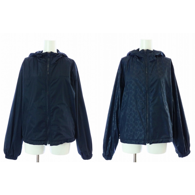COACH リバーシブルフル ジップウインドブレーカー ナイロンジャケット COACH OUTLET｜【公式】シグネチャー フル ジップ ウインド