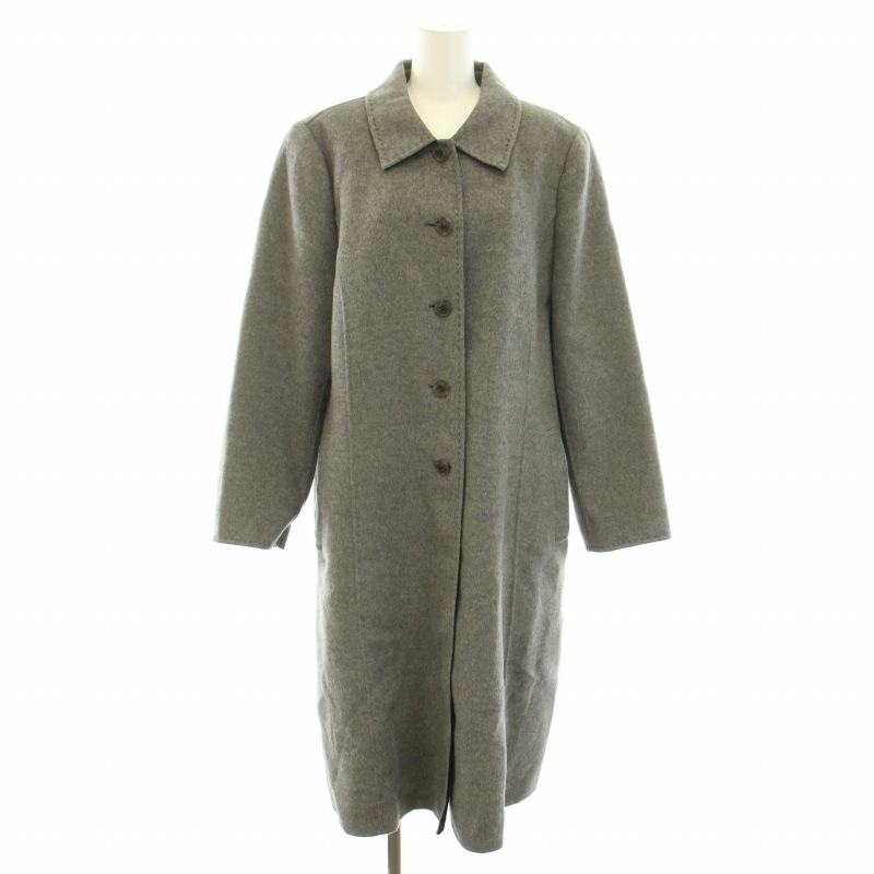 LEILIAN レリアン アウター コート 13＋ グレー フード ファー付き