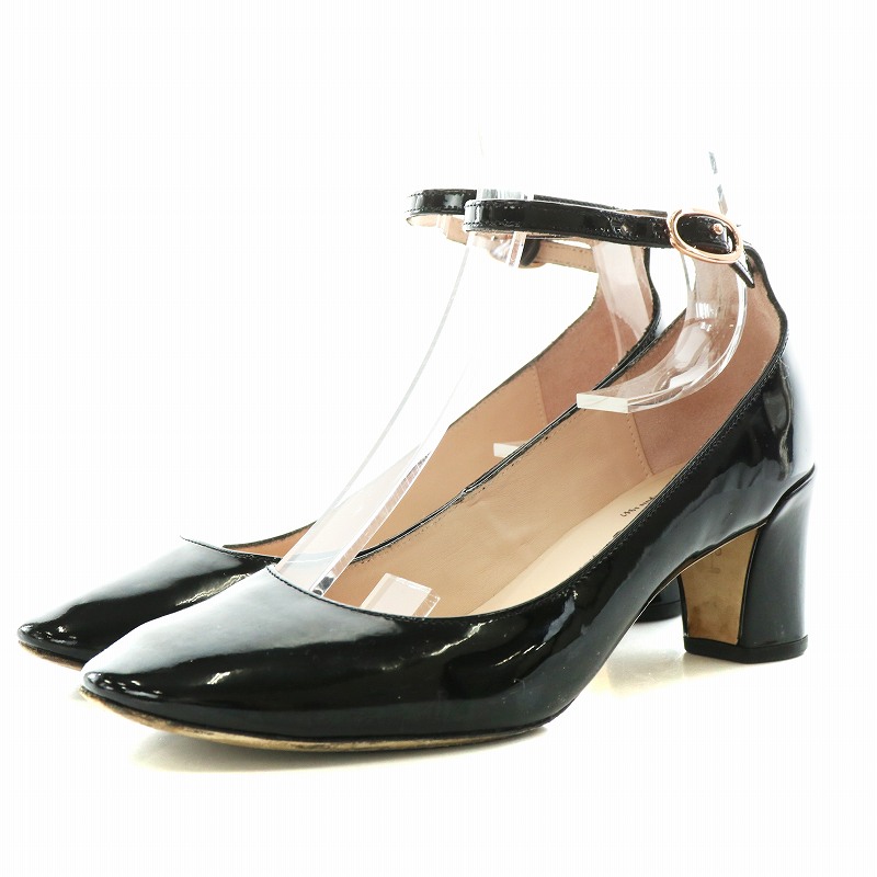 レペット Repetto パンプス ストラップ プレーントゥ チャンキーヒール 