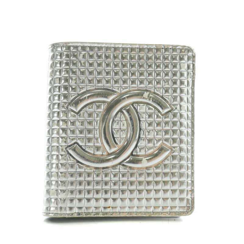 シャネル CHANEL 財布 二つ折り レザー マイクロチョコバー ココ