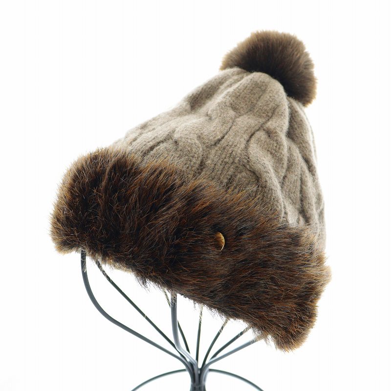 アシーナニューヨーク ファー付き ウールハット ブラック 商品