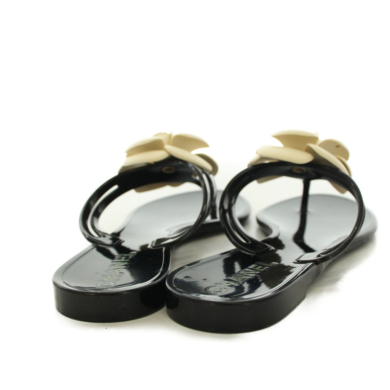 シャネル CHANEL カメリア ココマーク トングサンダル フラット 36  