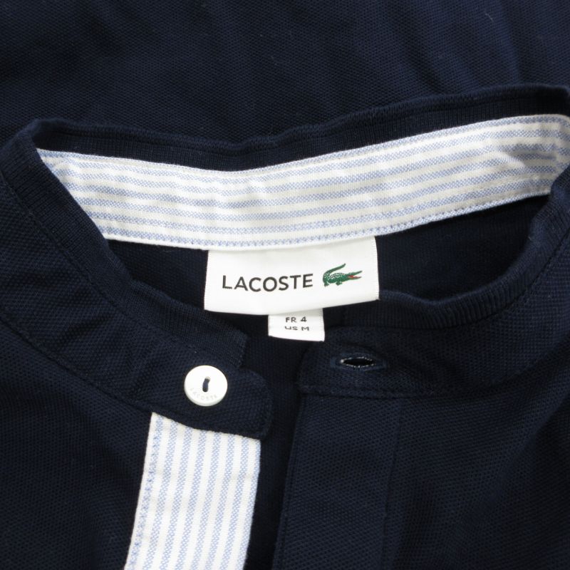 新品 タグ付 仏製 ラコステ 半袖 ポロシャツ カットソー オールド フレラコ ラコステ LACOSTE ポロシャツ カットソー 半袖 襟なし ロゴ