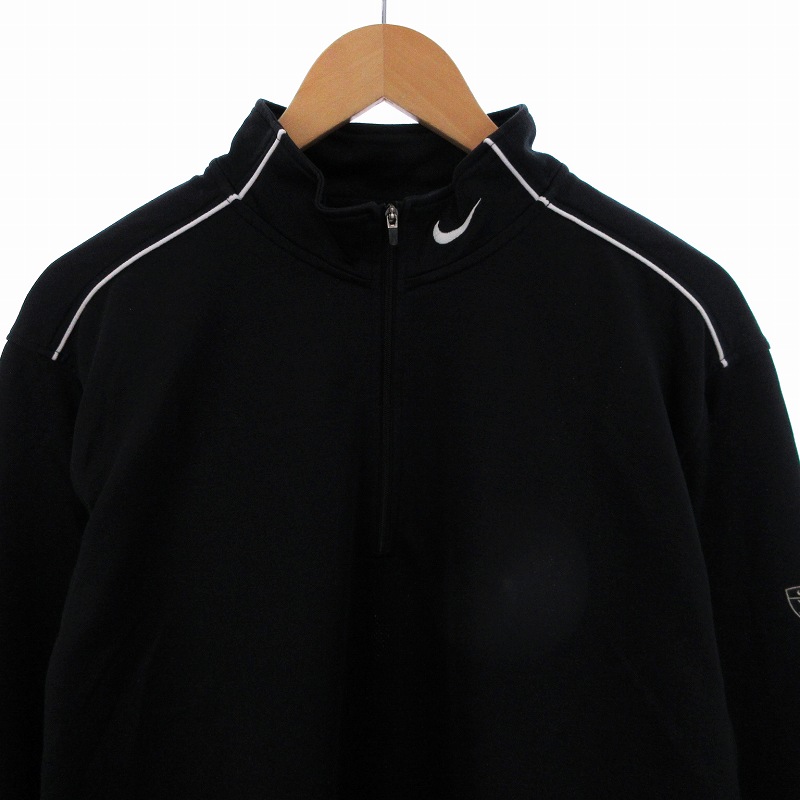 NIKE GOLF　ハーフジップトレーナー　ブラック　ハイネック　ロゴプリント NIKE公式】ナイキ ビクトリー メンズ Dri-FIT サーマ フレックス